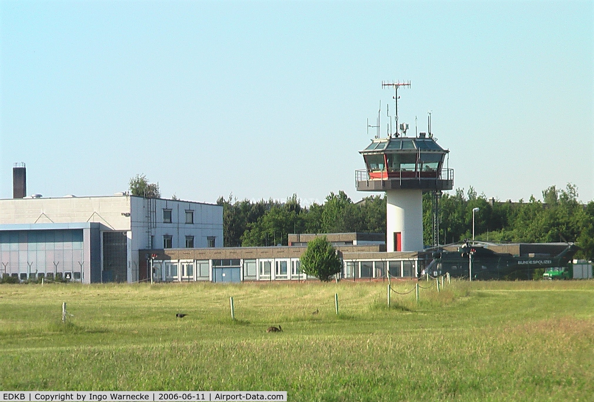 Bonn-Hangelar Airport, Sankt Augustin Germany (EDKB) - tower and buildings at the western part (Bundespolizei, federal police) of Bonn/Hangelar airfield