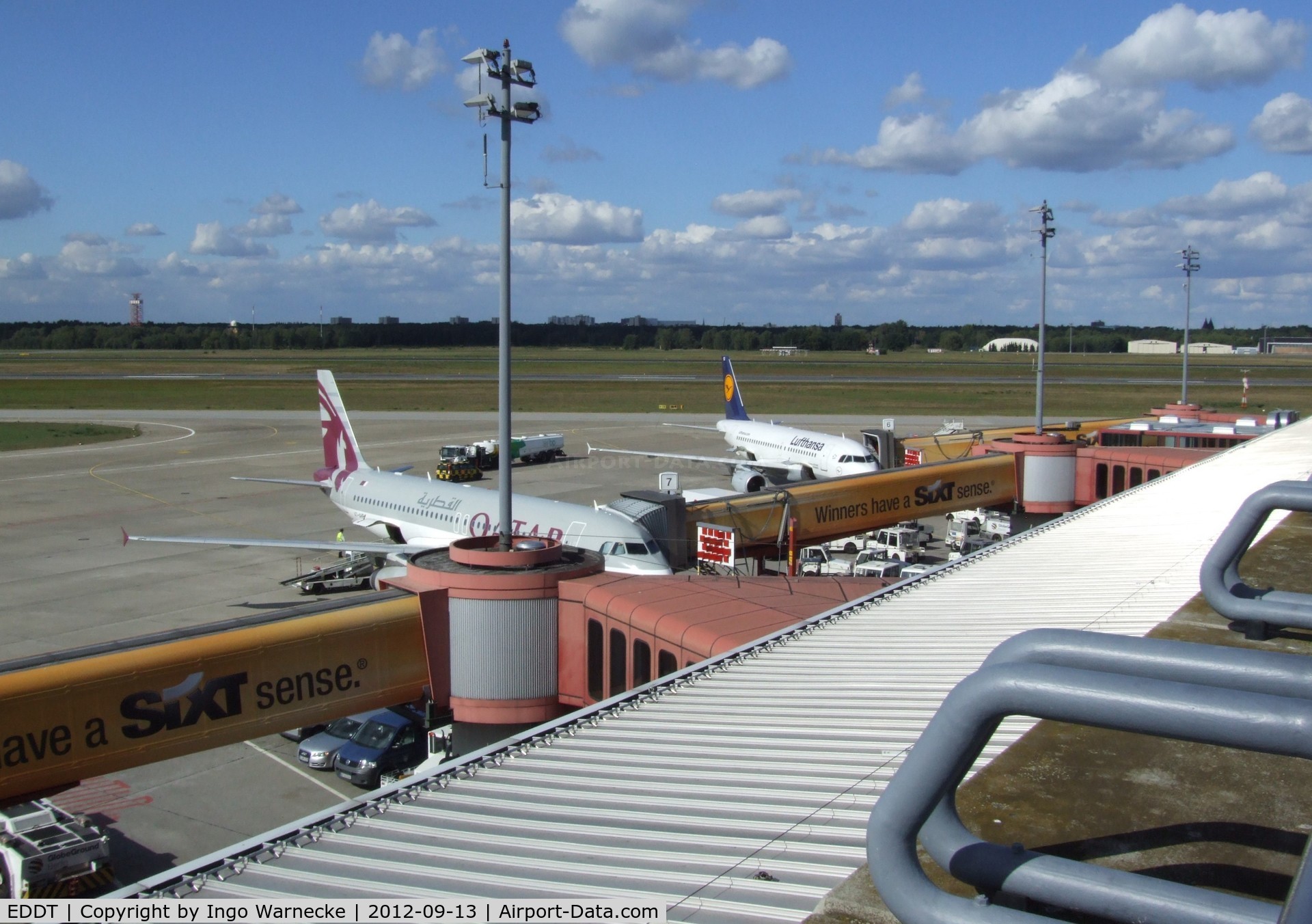 Tegel International Airport (closing in 2011), Berlin Germany (EDDT) - terminal and boarding bridges at Berlin-Tegel airport
