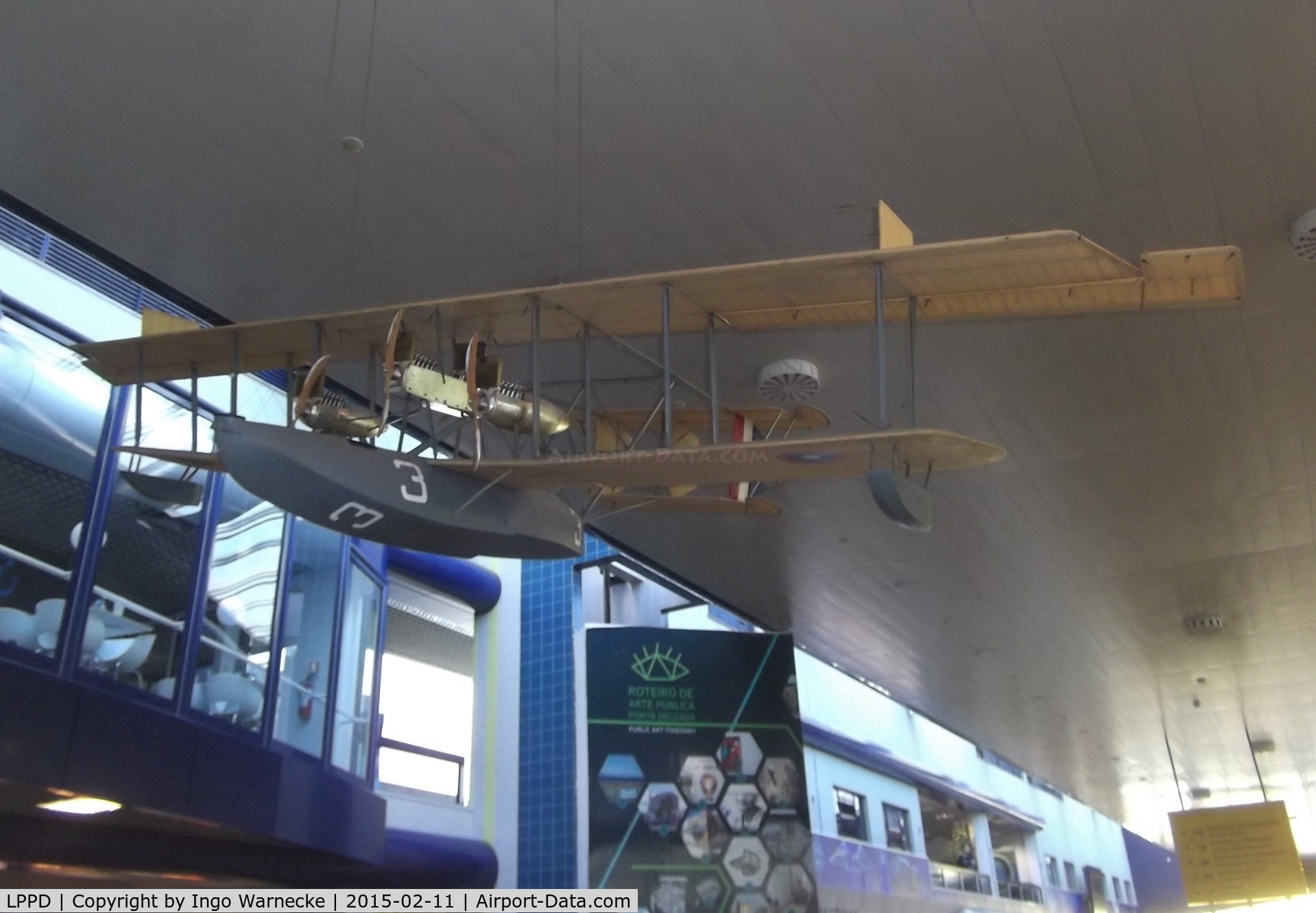 João Paulo II Airport, Ponta Delgada, São Miguel Island Portugal (LPPD) - large model of Curtiss NC-3 (had to land close to the Azores and sailed to Ponta Delgada in 1919 on the first transatlantic flight attempt) inside the terminal at Ponta Delgada airport
