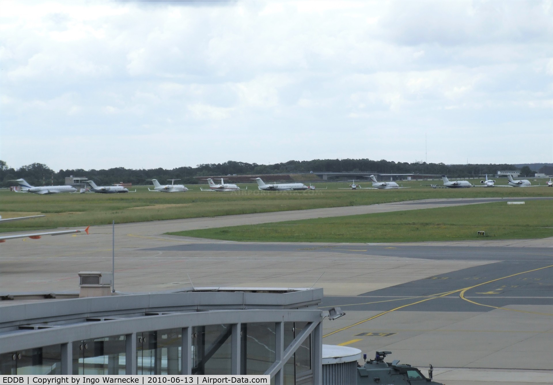 Berlin Brandenburg International Airport, Berlin Germany (EDDB) - looking at the apron and a lot of business jets parked at Schönefeld airport