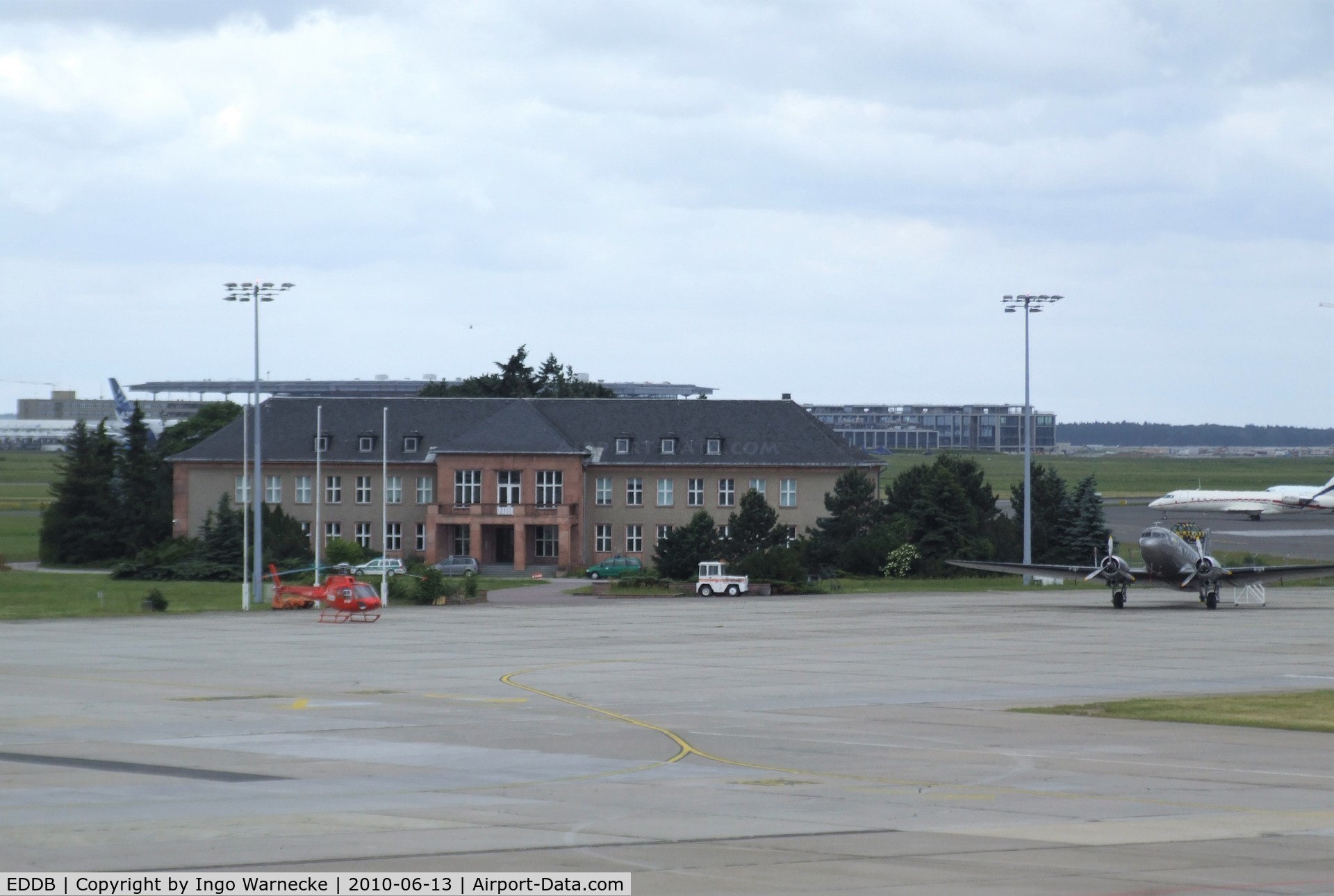 Berlin Brandenburg International Airport, Berlin Germany (EDDB) - looking at the apron and the so called 'General's Hotel' at Schönefeld airport