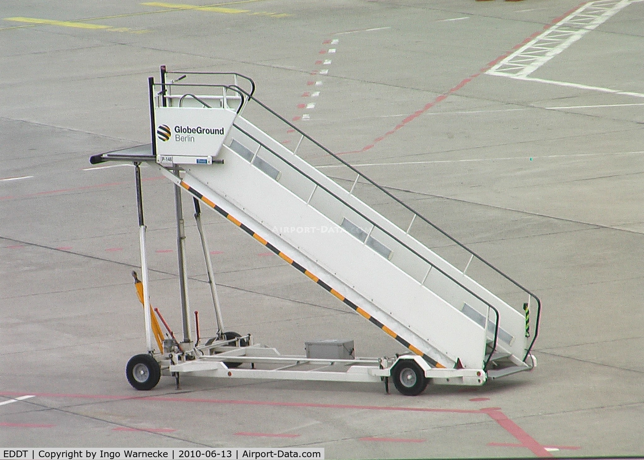 Tegel International Airport (closing in 2011), Berlin Germany (EDDT) - towed open boarding stairs at Tegel airport