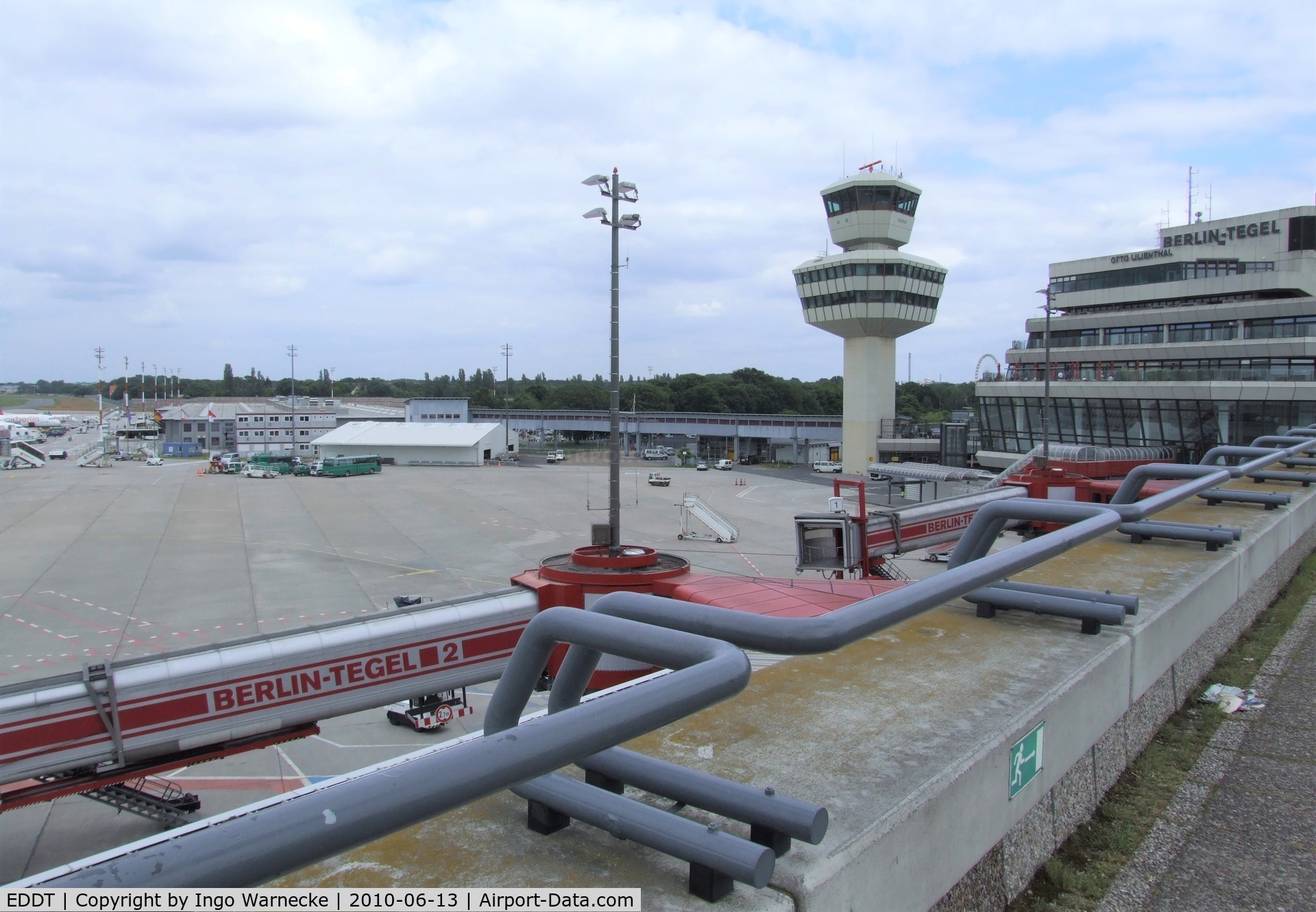 Tegel International Airport (closing in 2011), Berlin Germany (EDDT) - terminals, tower and apron at Berlin Tegel airport