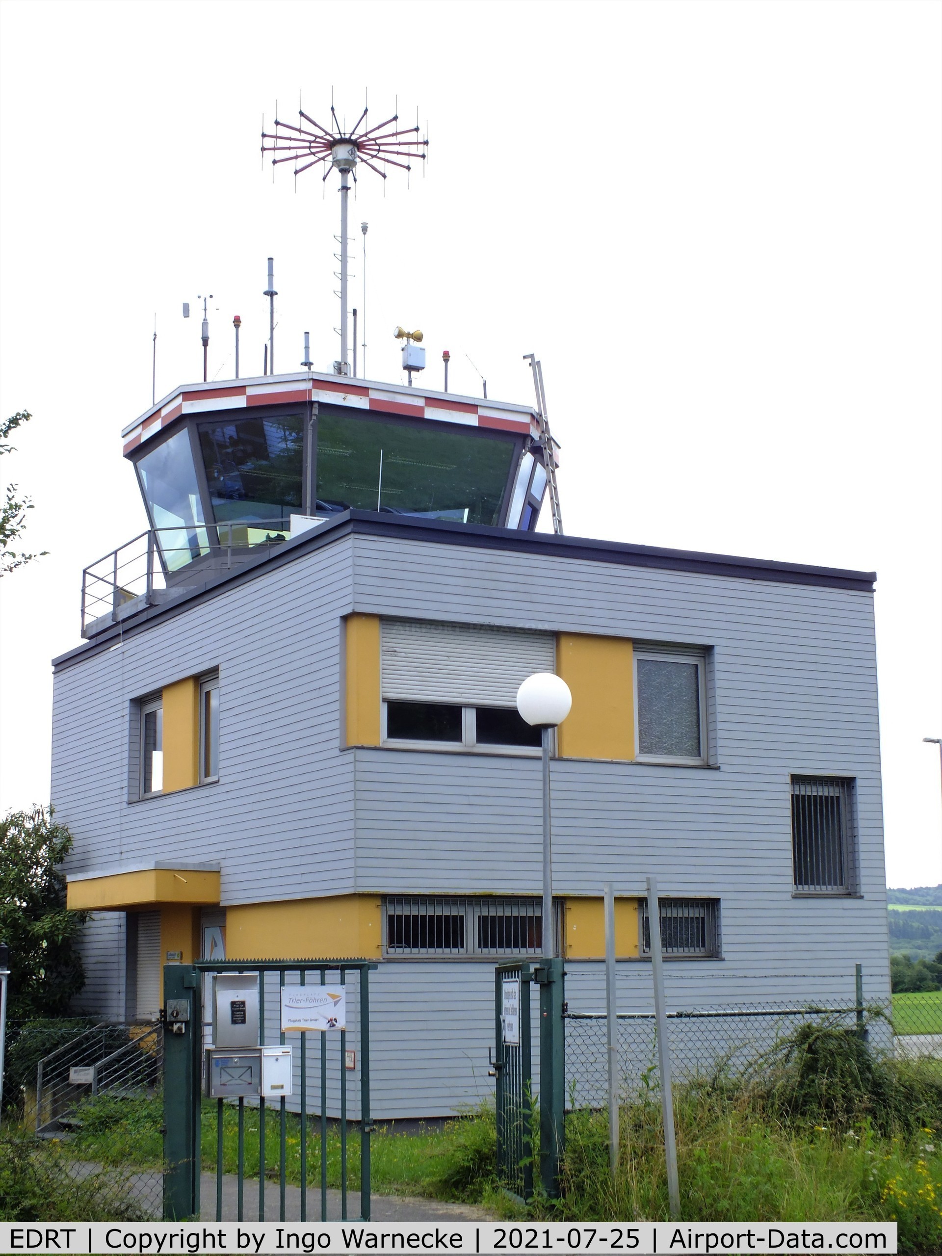 EDRT Airport - landside view of the tower at Trier-Föhren airfield