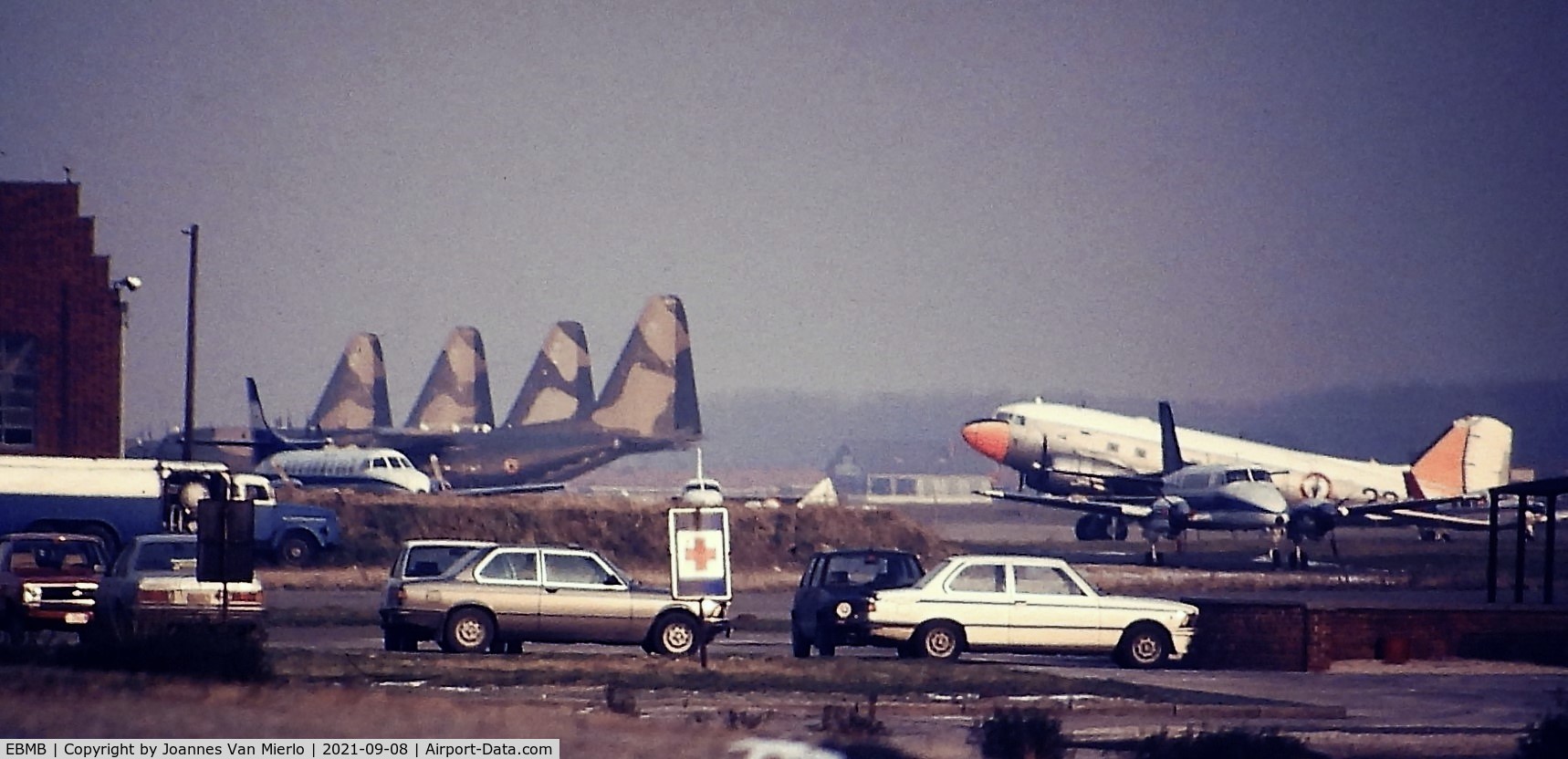 Melsbroek Air Base Airport, Brussels Belgium (EBMB) - Slide scan '80s Home of BAF 15th W / C130H