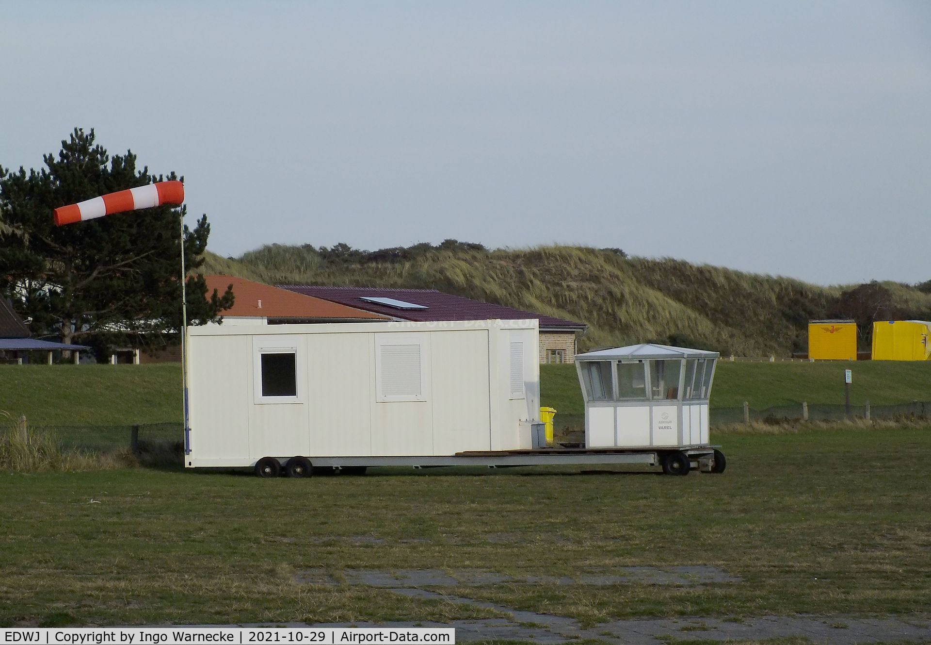 Juist Airport, Juist Germany (EDWJ) - mobile tower on trailer at Juist airfield