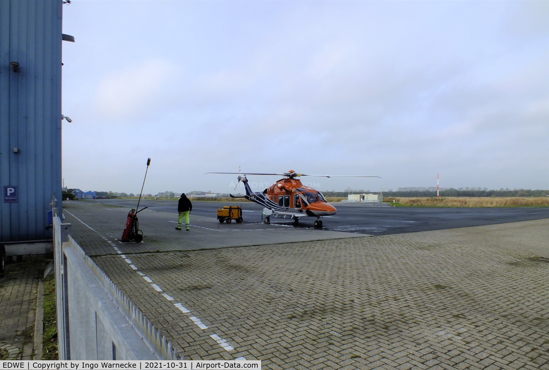 EDWE Airport - apron east of the tower at Emden airfield