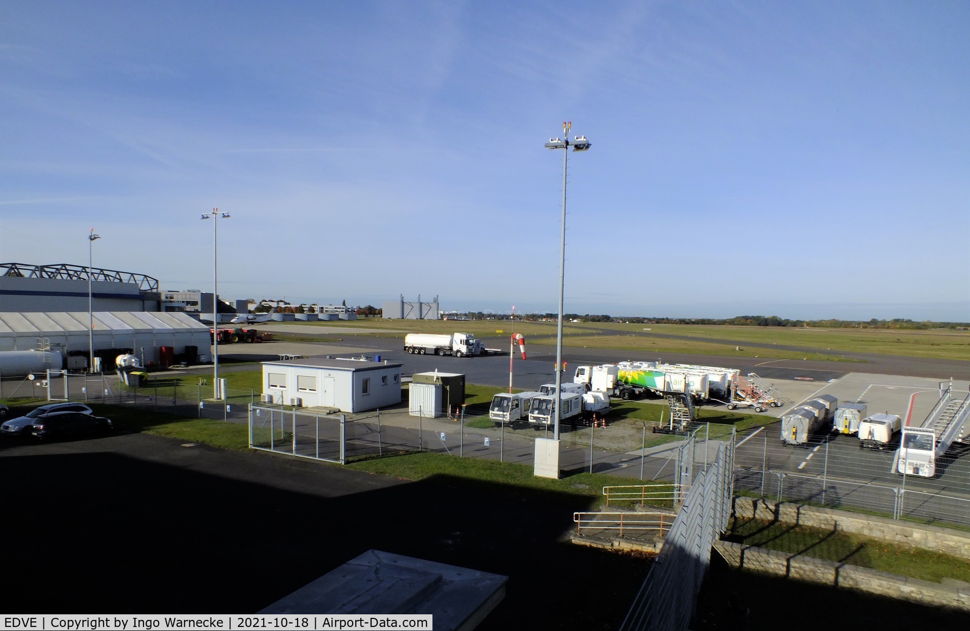 Braunschweig-Wolfsburg Regional Airport, Braunschweig, Lower Saxony Germany (EDVE) - looking west from the visitors gallery at the apron at Braunschweig-Waggum airport