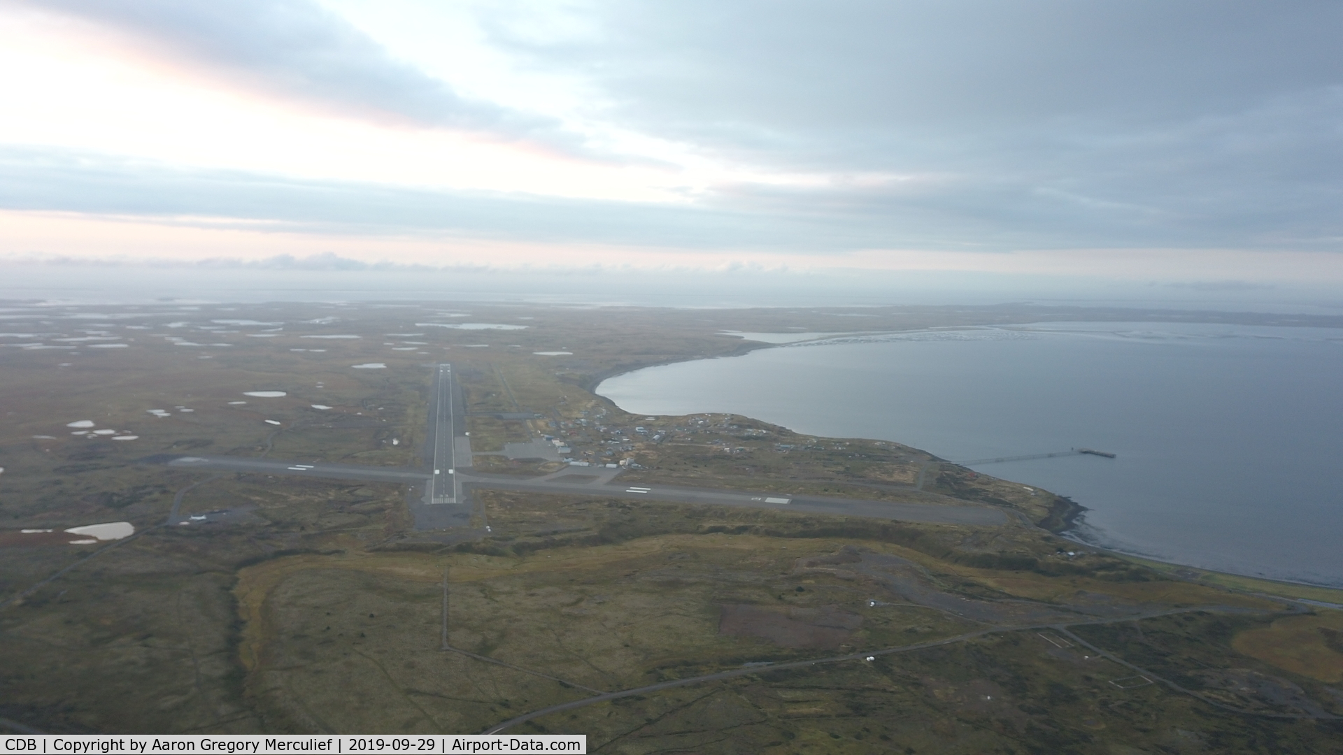 Cold Bay Airport (CDB) - Runway 8-26 and 33-15 in foreground at Cold Bay, Alaska. PACD