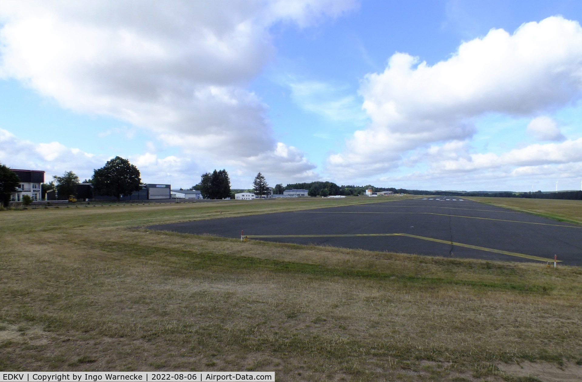 Dahlemer Binz Airport, Dahlem Germany (EDKV) - runway, buildings and hangars at Dahlemer Binz airfield seen from the east