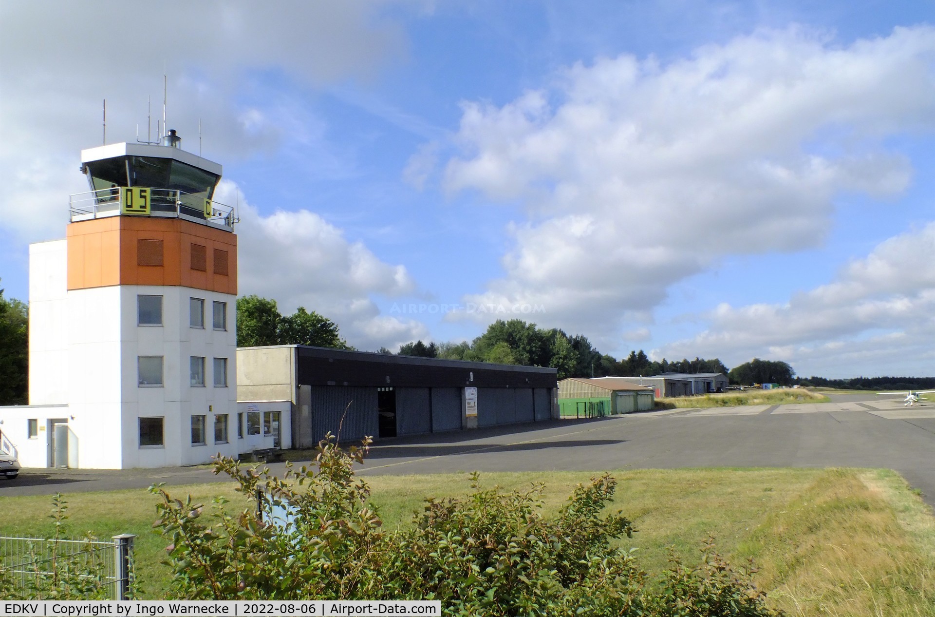 Dahlemer Binz Airport, Dahlem Germany (EDKV) - tower and western hangars at Dahlemer Binz airfield