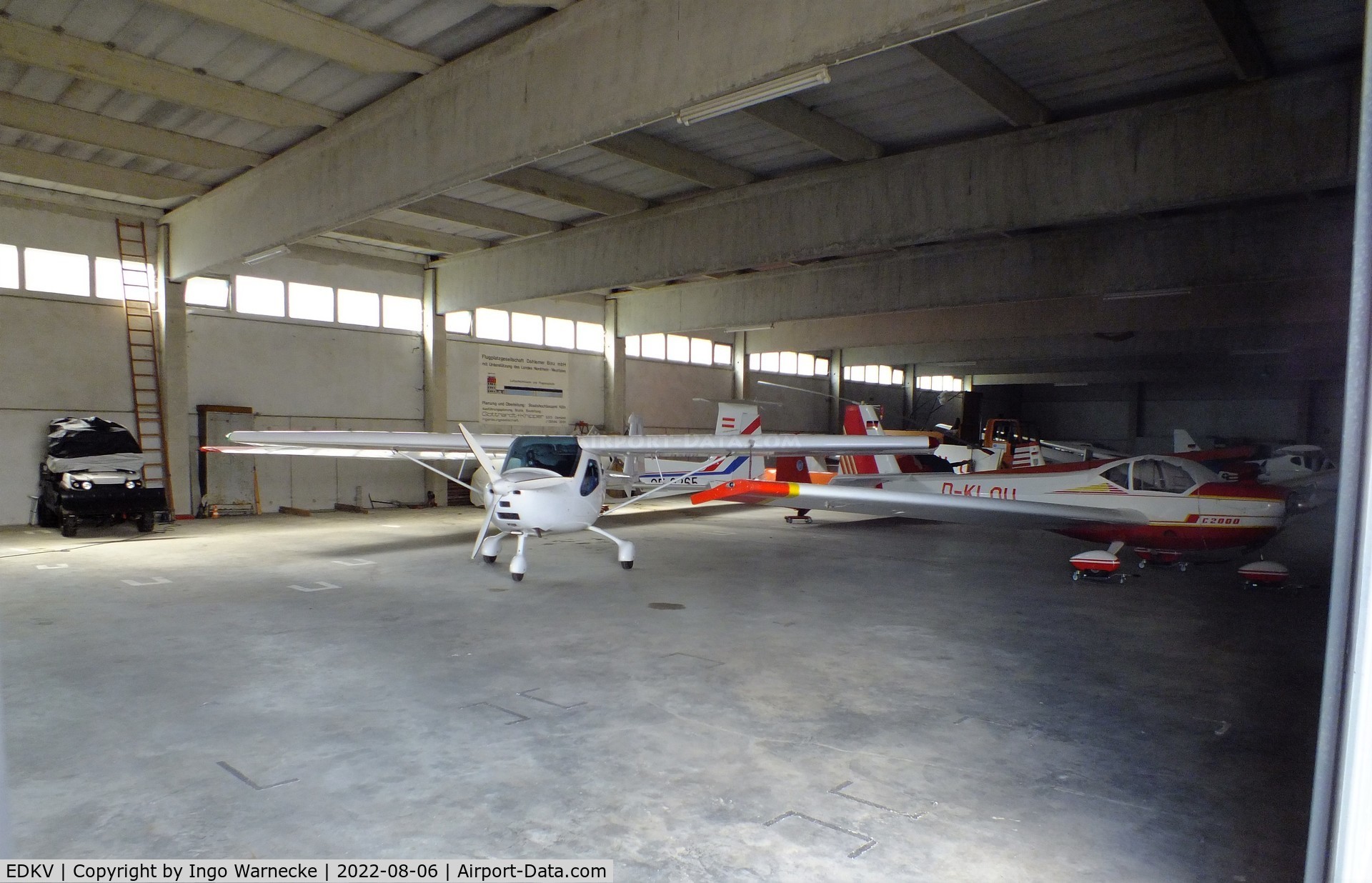Dahlemer Binz Airport, Dahlem Germany (EDKV) - a look inside a hangar at Dahlemer Binz airfield