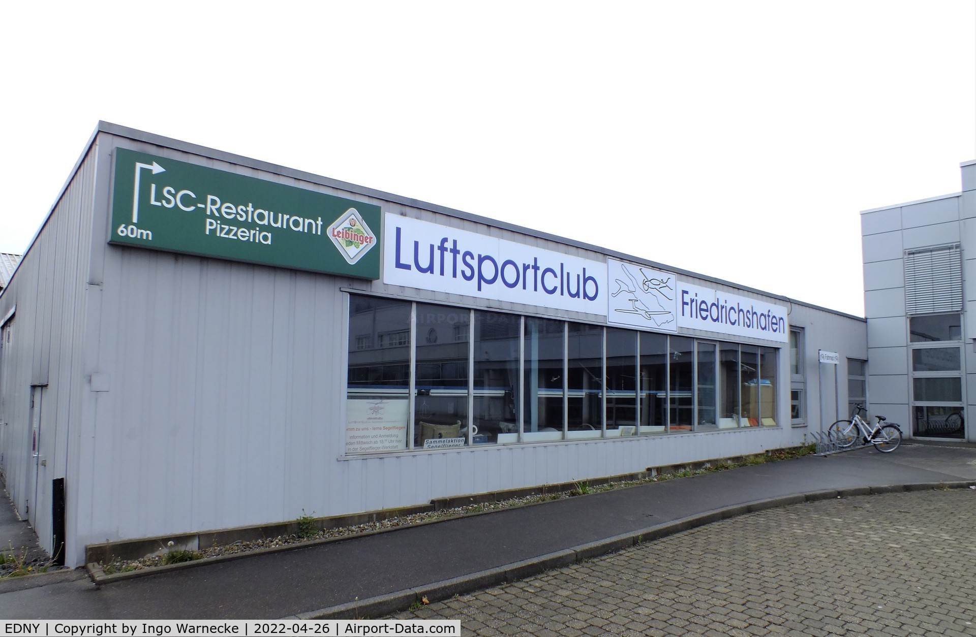 Bodensee Airport, Friedrichshafen Germany (EDNY) - landside view of the Luftsportclub Friedrichshafen (aeroclub) building at Friedrichshafen Bodensee airport
