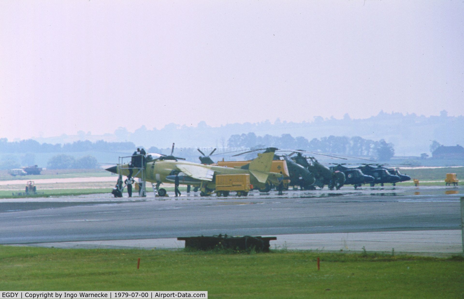 RNAS Yeovilton Airport, Yeovil, England United Kingdom (EGDY) - apron at RNAS Yeovilton with Sea Harrier, Wessex and Lynx
