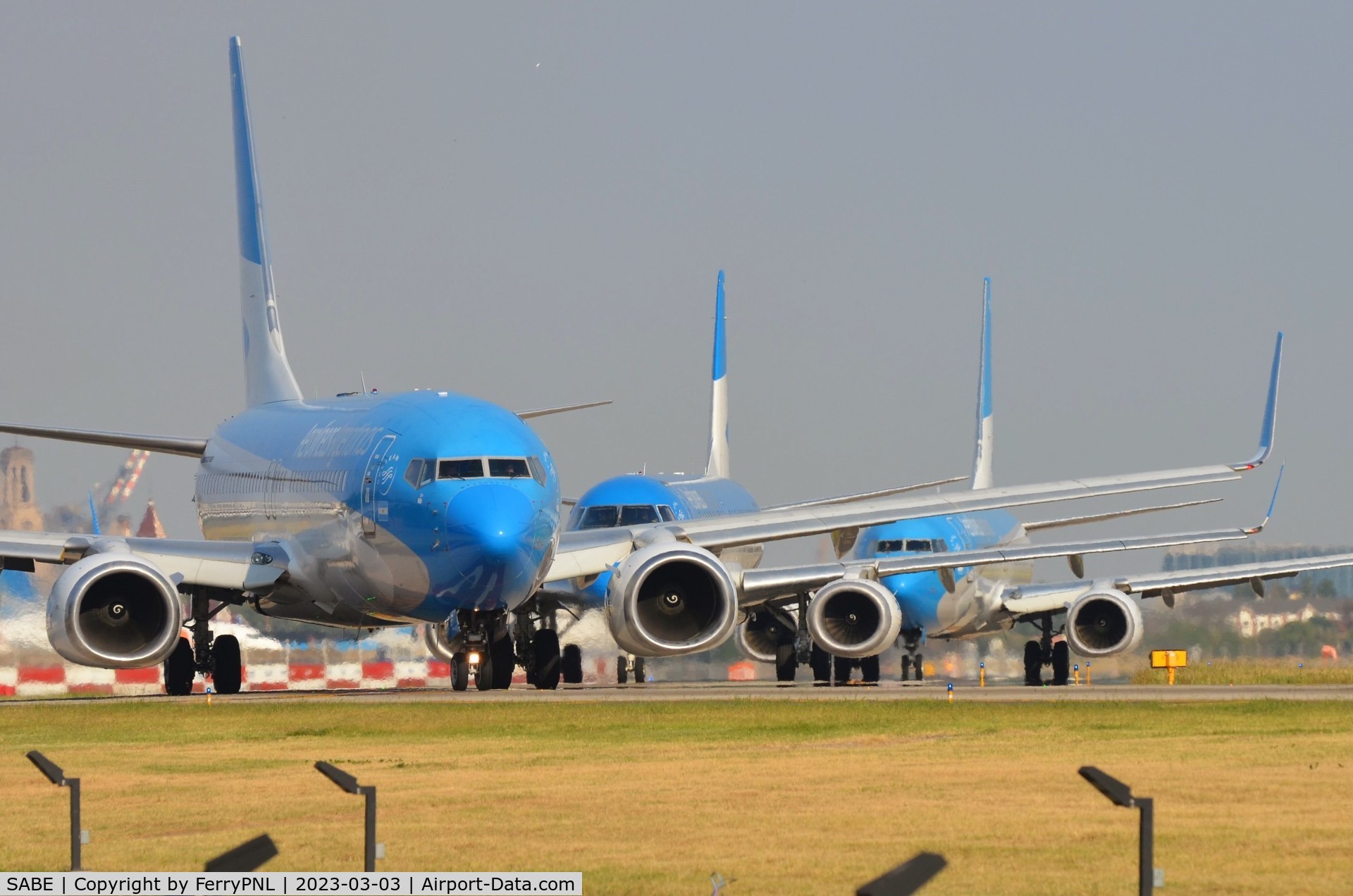 Jorge Newbery Airport, Buenos Aires Argentina (SABE) - Queuing for Aerolineas Argentinas at AEP in order to depart