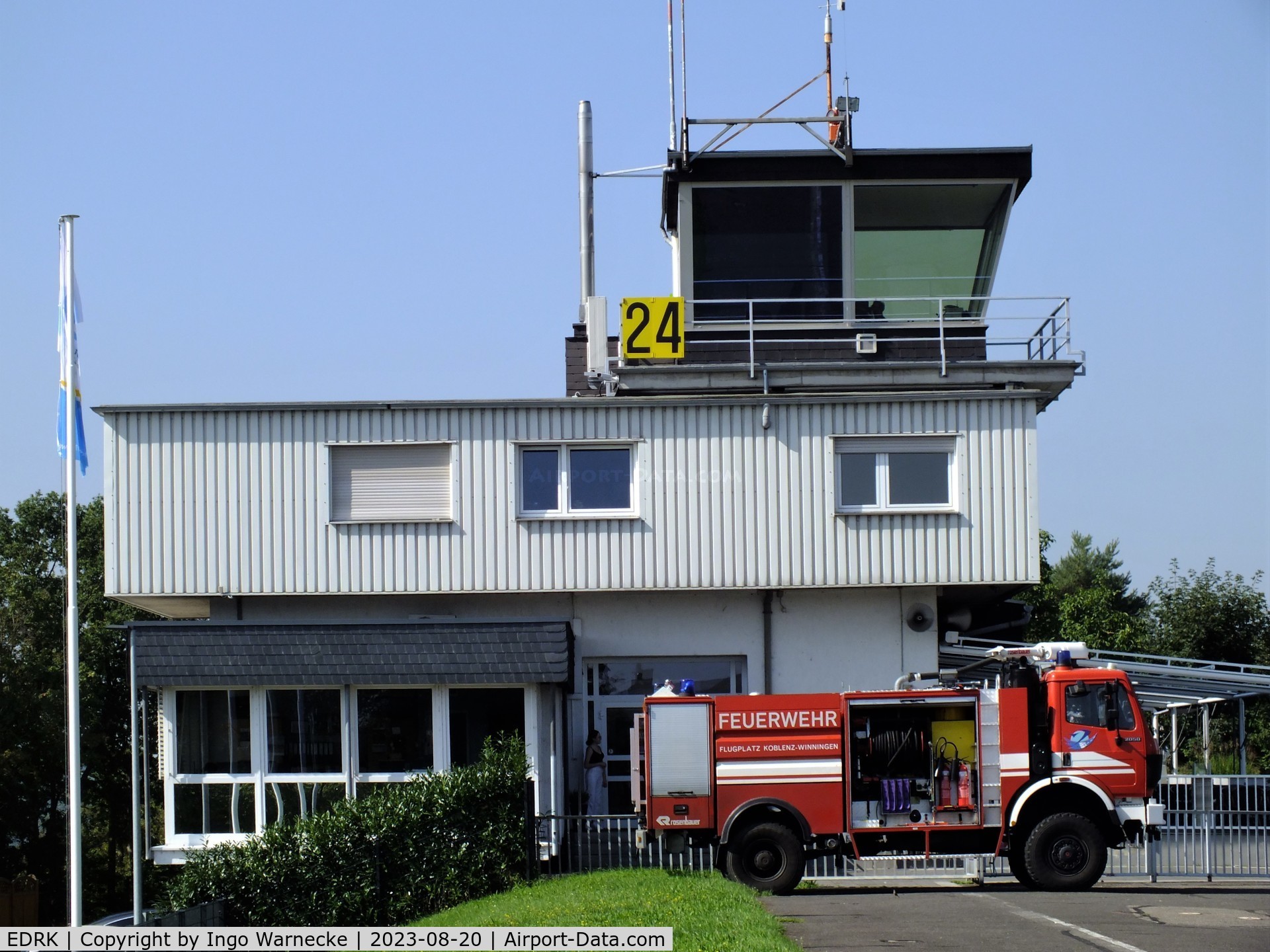 Koblenz Winningen Airport, Winningen, Mosel Germany (EDRK) - tower and terminal at Koblenz-Winningen airfield