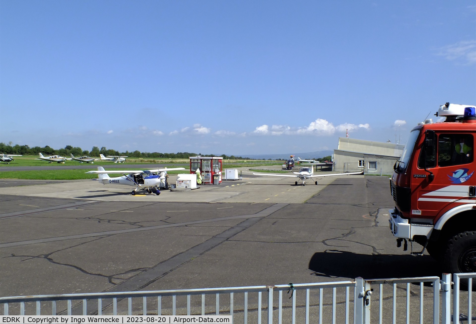 Koblenz Winningen Airport, Winningen, Mosel Germany (EDRK) - apron and visiting aicraft at Koblenz-Winningen airfield
