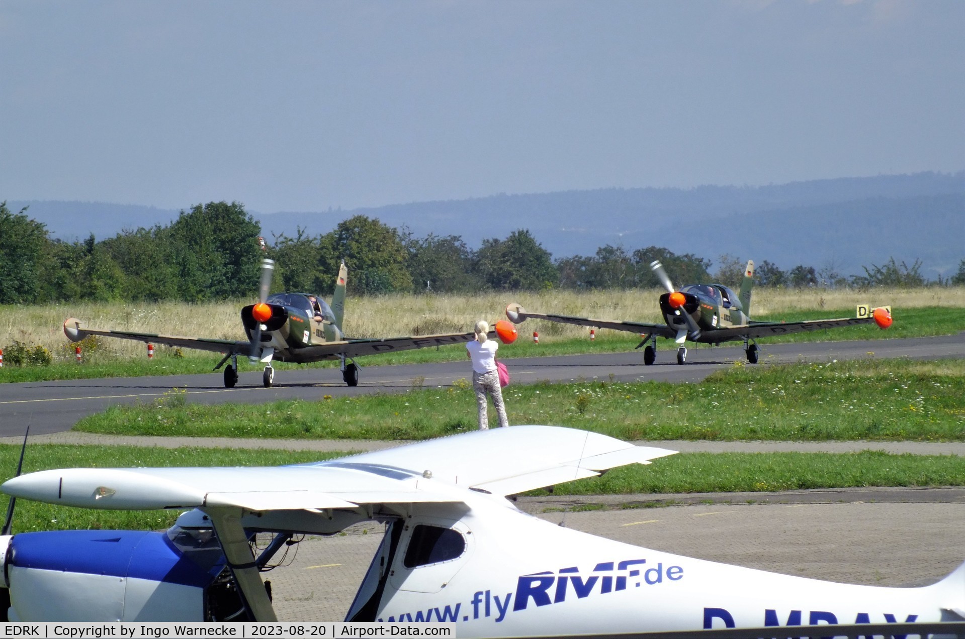 Koblenz Winningen Airport, Winningen, Mosel Germany (EDRK) - Team Niebergall with 2 SF.260s visiting at Koblenz-Winningen airfield