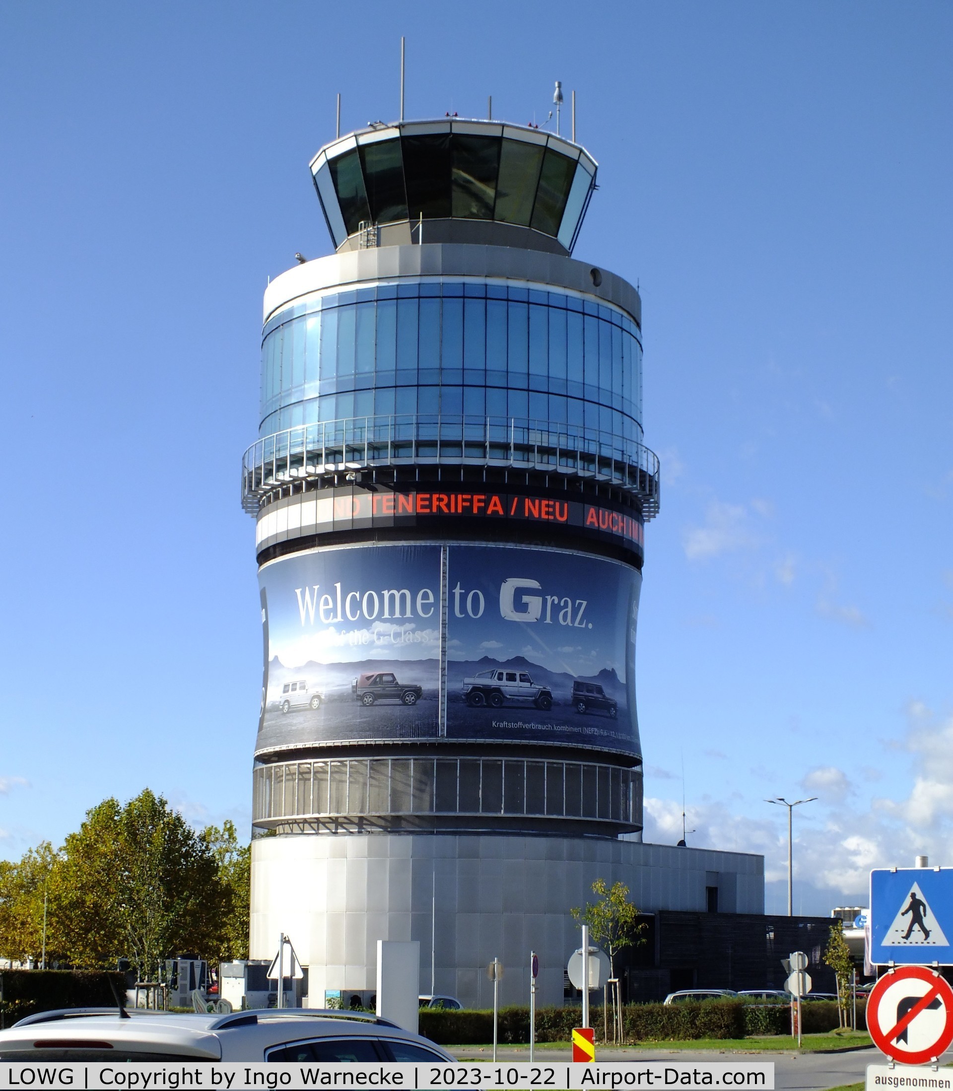 Graz Airport, Graz Austria (LOWG) - landside view of the tower at Graz airport