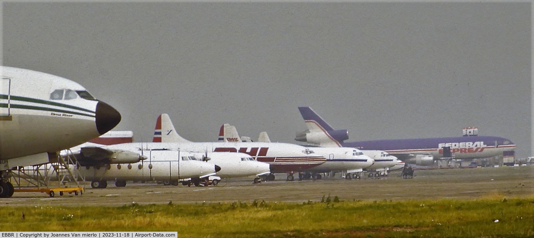 Brussels Airport, Brussels / Zaventem   Belgium (EBBR) - Brussels FEDEX hub '90s ex-slide
