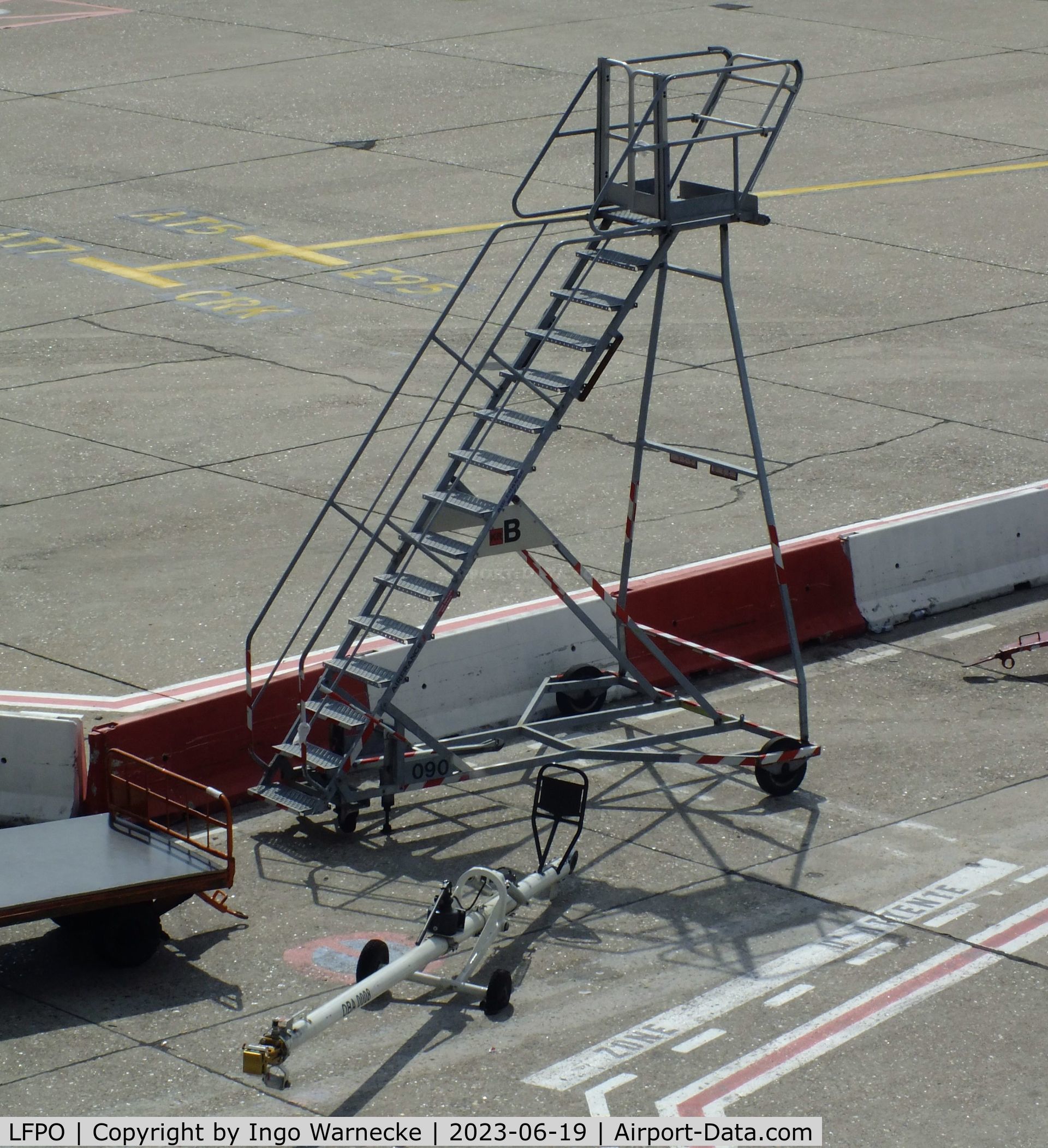 Paris Orly Airport, Orly (near Paris) France (LFPO) - towed stairs (for servicing / maintenance?) at Paris/Orly airport