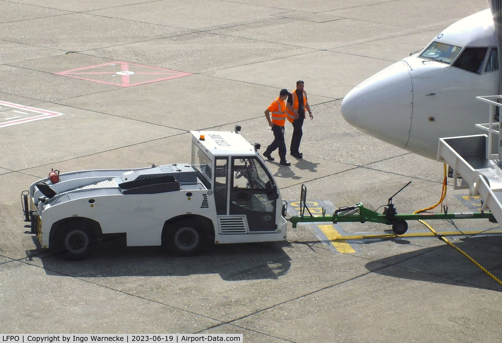 Paris Orly Airport, Orly (near Paris) France (LFPO) - pushback tug in action at Paris/Orly airport