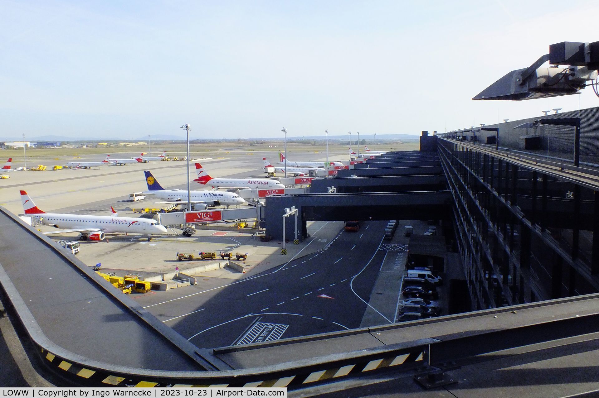 Vienna International Airport, Vienna Austria (LOWW) - northern side of gates building F/G with apron at the eastern end of terminal 3 at Wien airport