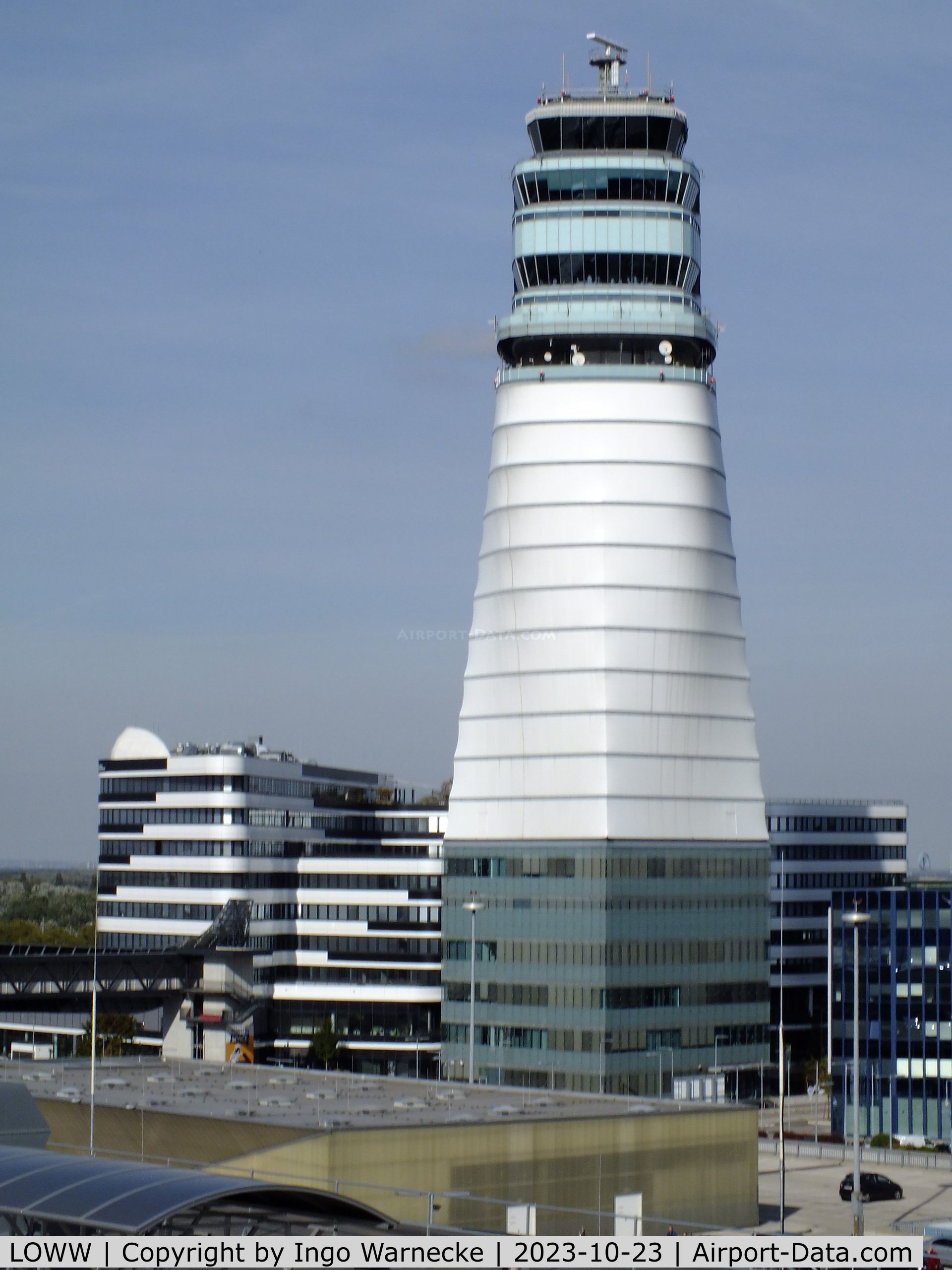 Vienna International Airport, Vienna Austria (LOWW) - airside view of the tower at Wien airport