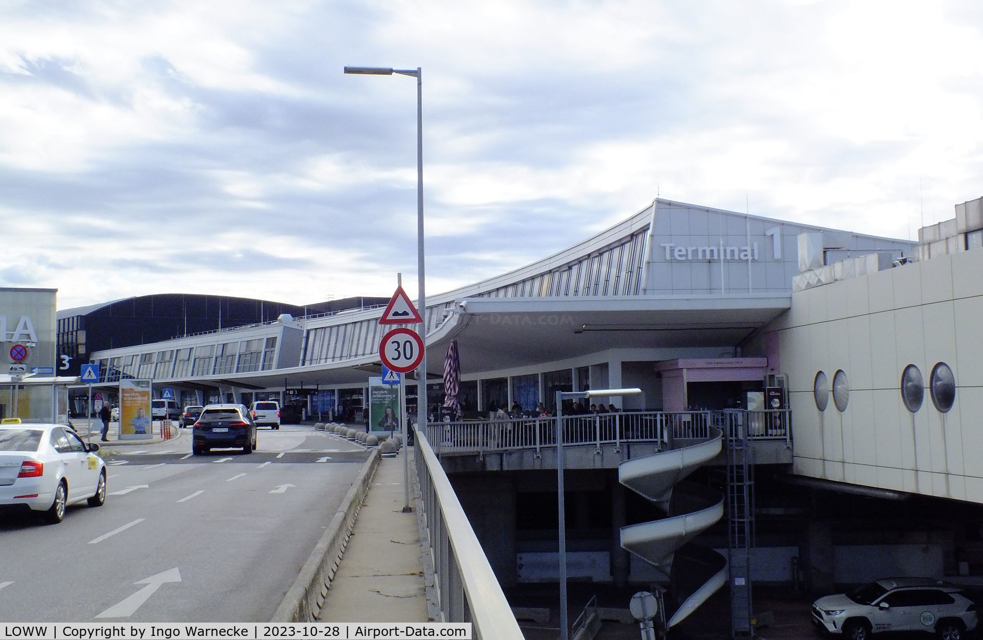 Vienna International Airport, Vienna Austria (LOWW) - landside view of terminal 1 at Wien airport