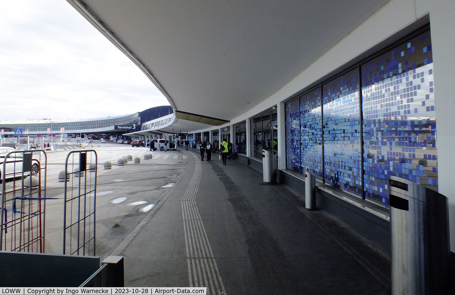 Vienna International Airport, Vienna Austria (LOWW) - streetside facade of terminal 1 at Wien airport