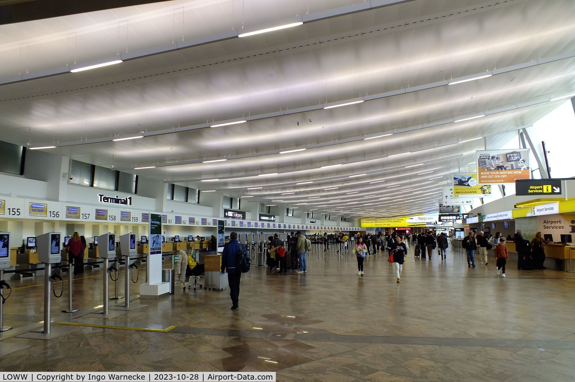 Vienna International Airport, Vienna Austria (LOWW) - inside terminal 1 (curved section) at Wien airport