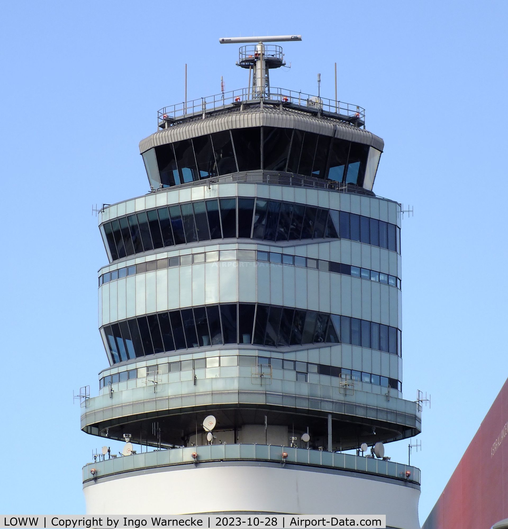 Vienna International Airport, Vienna Austria (LOWW) - closeup of tower at Wien airport