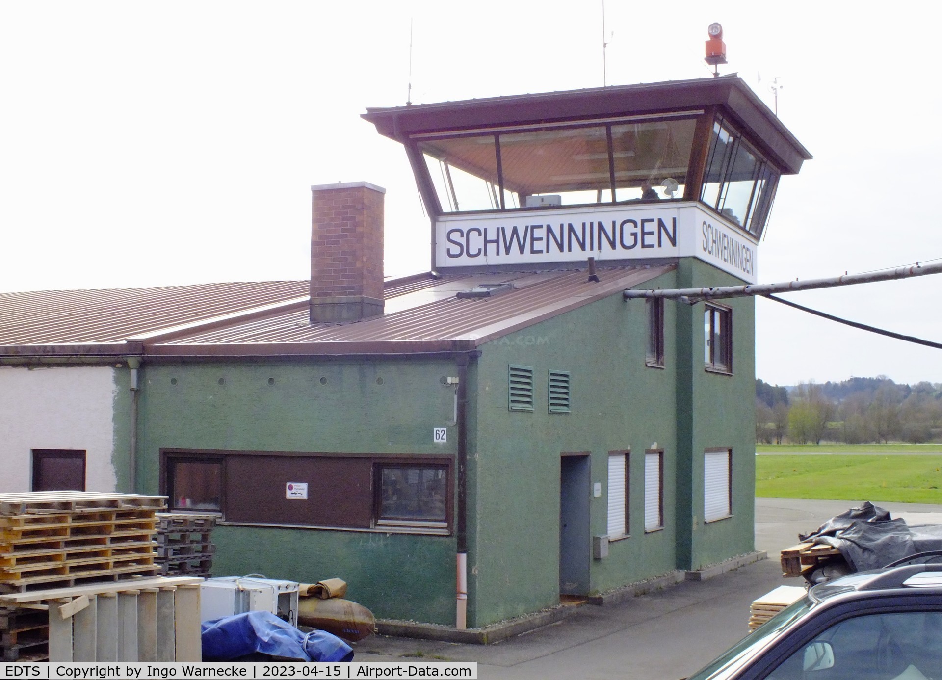 EDTS Airport - landside view of the tower at Schwenningen airfield