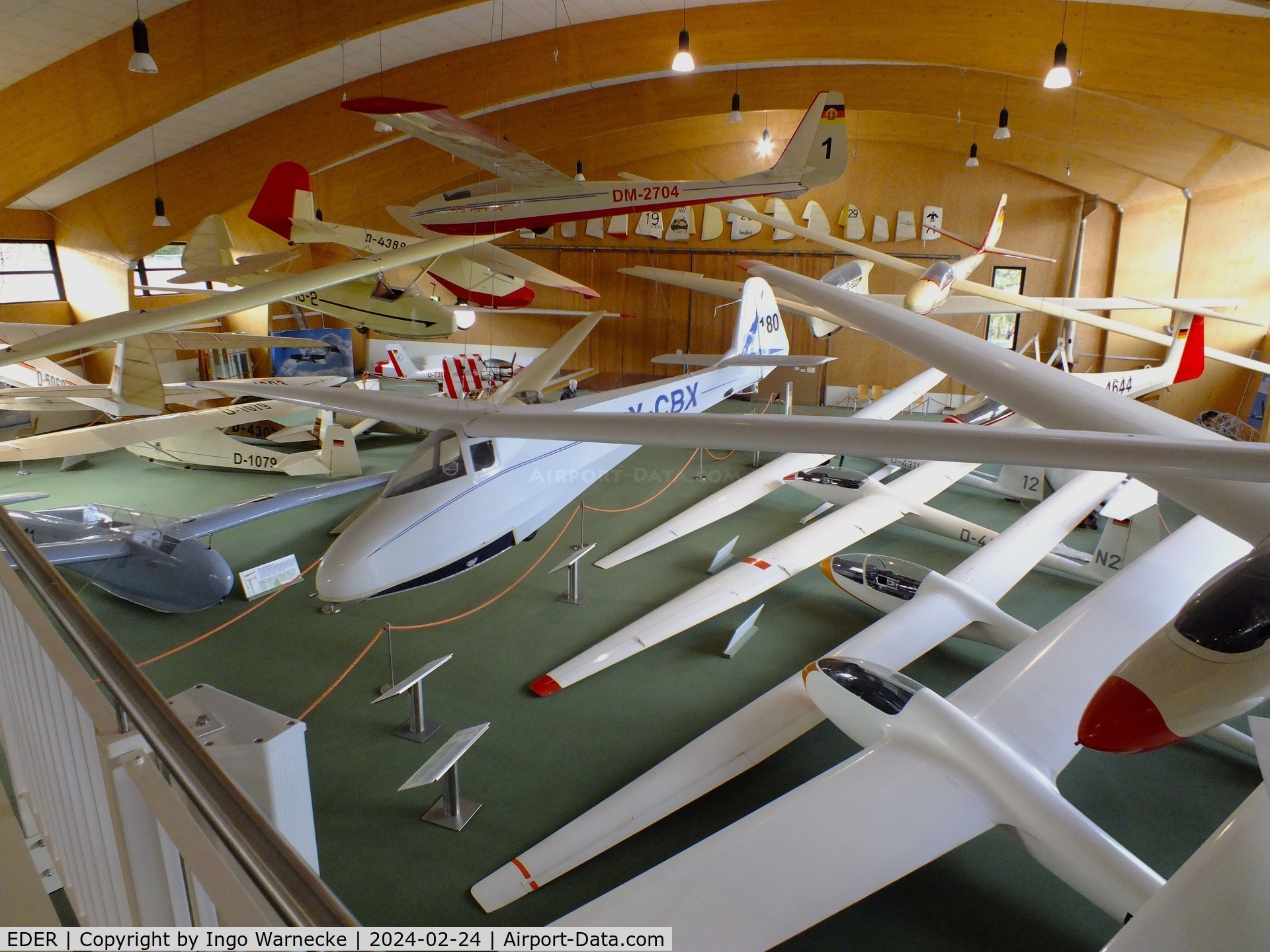 EDER Airport - inside the big hangar of the Deutsches Segelflugmuseum mit Modellflug (German Soaring Museum with Model Flight) at Gersfeld - Wasserkuppe airfield