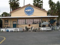 Flabob Airport (RIR) - Airport Cafe and Beech 18 mural at Flabob (Riverside County) Airport, CA - by Steve Nation