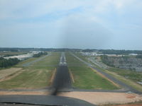 Cobb County-mc Collum Field Airport (RYY) - short final rwy 27 showing rwy extention construction - by David McClendon
