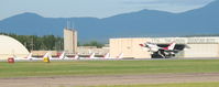 Burlington International Airport (BTV) - Air Force Thunderbird #7 landing at Burlington, VT - by Timothy Aanerud