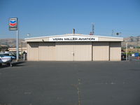 Reid-hillview Of Santa Clara County Airport (RHV) - Vern Miller Aviation hangar (Vern and his wife Elizabeth and two friends died tragically in the crash of Vern's 1955 Cessna 180 along the Rogue River in OR on Saturday, June 17, 2006) - by Steve Nation