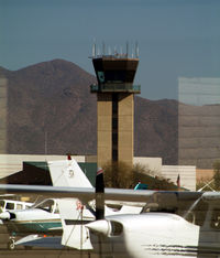 Scottsdale Airport (SDL) - Scottsdale tower over a few GA acft - by Stephen Amiaga