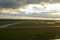 The Eastern Iowa Airport (CID) - Looking west from control tower towards approach end of RY9.  On right is PS Air and FDX - by Glenn E. Chatfield
