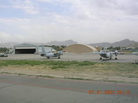 Kabul International Airport, Kabul Afghanistan (OAKB) - Military cargo ramp at Kabul - by John J. Boling