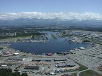 Lake Hood Seaplane Base (LHD) - Looking east towards Chugach Mountains - by Andy Hutzel, Manager LHD/Z41