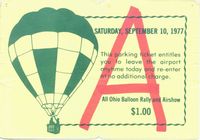 Union County Airport (MRT) - Ticket to the 1977 Marysville Air Show and Balloon Rally - by Bob Simmermon