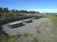Lake Hood Seaplane Base (LHD) - Photographer's viewing area adjacent E-W 4,540' X 188' fresh water takeoff/landing lane; benches including pontoon float bench are memorials to deceased aviators - by Doug Robertson