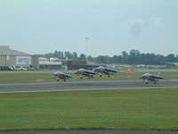 RAF Fairford Airport, Fairford, England United Kingdom (FFD) - Patrouille de France displaying at RIAT Fairford 2004 - by Steve Staunton