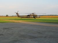 Elliotts Landing Airport (O74) - Who says Elliott's Landing only gets used by farmers?  Ohio National Guard UH-60 - by Bob Simmermon