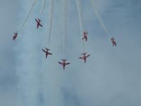 RAF Fairford Airport, Fairford, England United Kingdom (FFD) - Red Arrows at Royal International Air Tattoo 2004 - by Steve Staunton