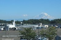 Boeing Field/king County International Airport (BFI) - The military Boeing factory at BFI dominated by Mount Rainier - A NATO E-3 can be seen - by Michel Teiten ( www.mablehome.com )