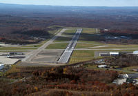Stewart International Airport (SWF) - Stewart's 9-27 as seen from the NE - Nice Overruns! - by Stephen Amiaga
