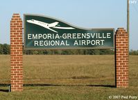 Emporia-greensville Regional Airport (EMV) - The road sign bids you welcome - by Paul Perry